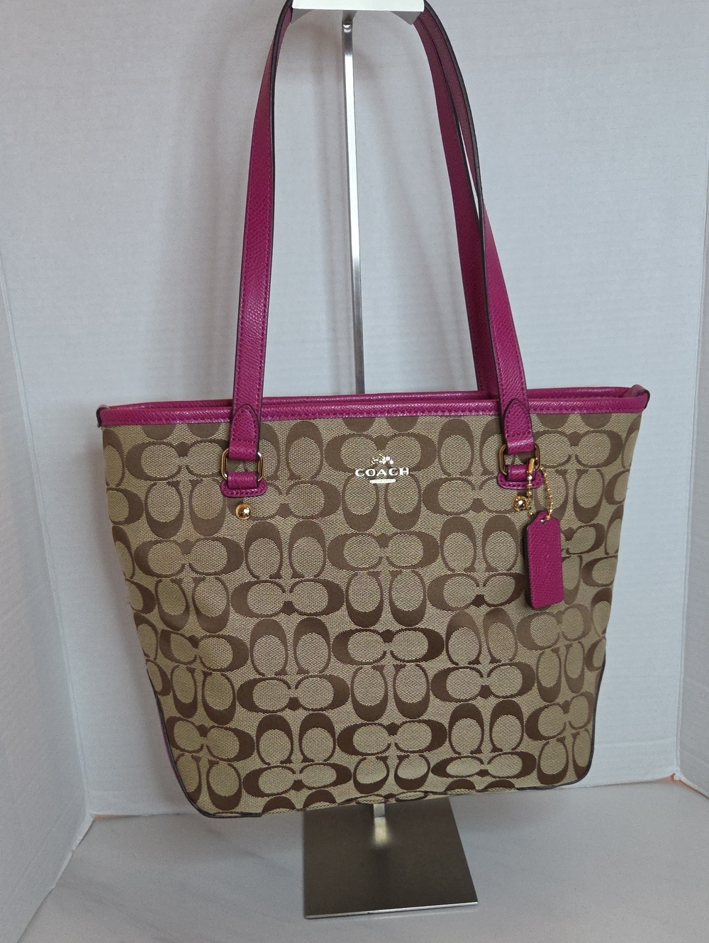Coach Outline Signature Zip Top Tote - Style # F36375